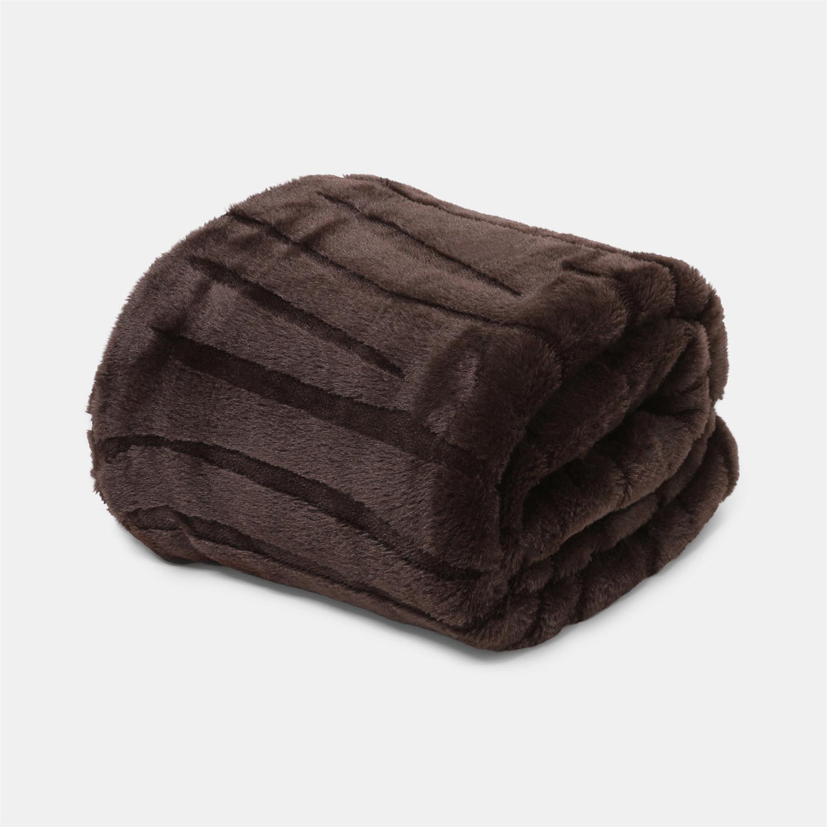 OHS Faux Fur Ribbed Fleece Throw Over Bed Blanket Supersoft, Green - 150 x 200cm