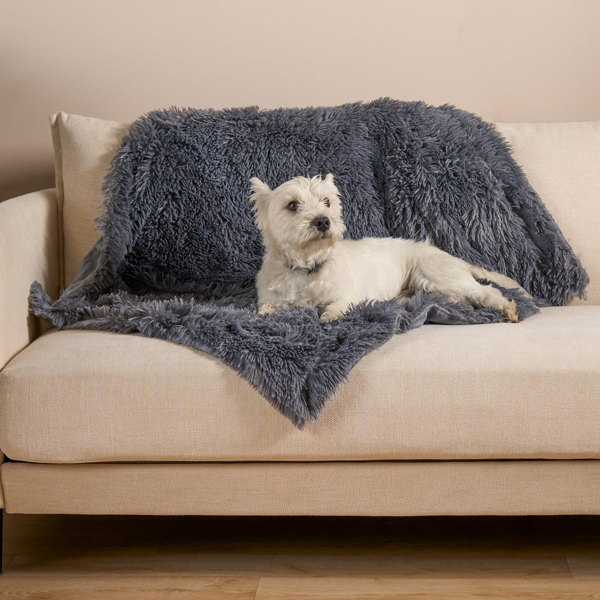 OHS Pet Fleece Throw Fluffy Calming Foldable Travel Dog Puppy Cat Blanket