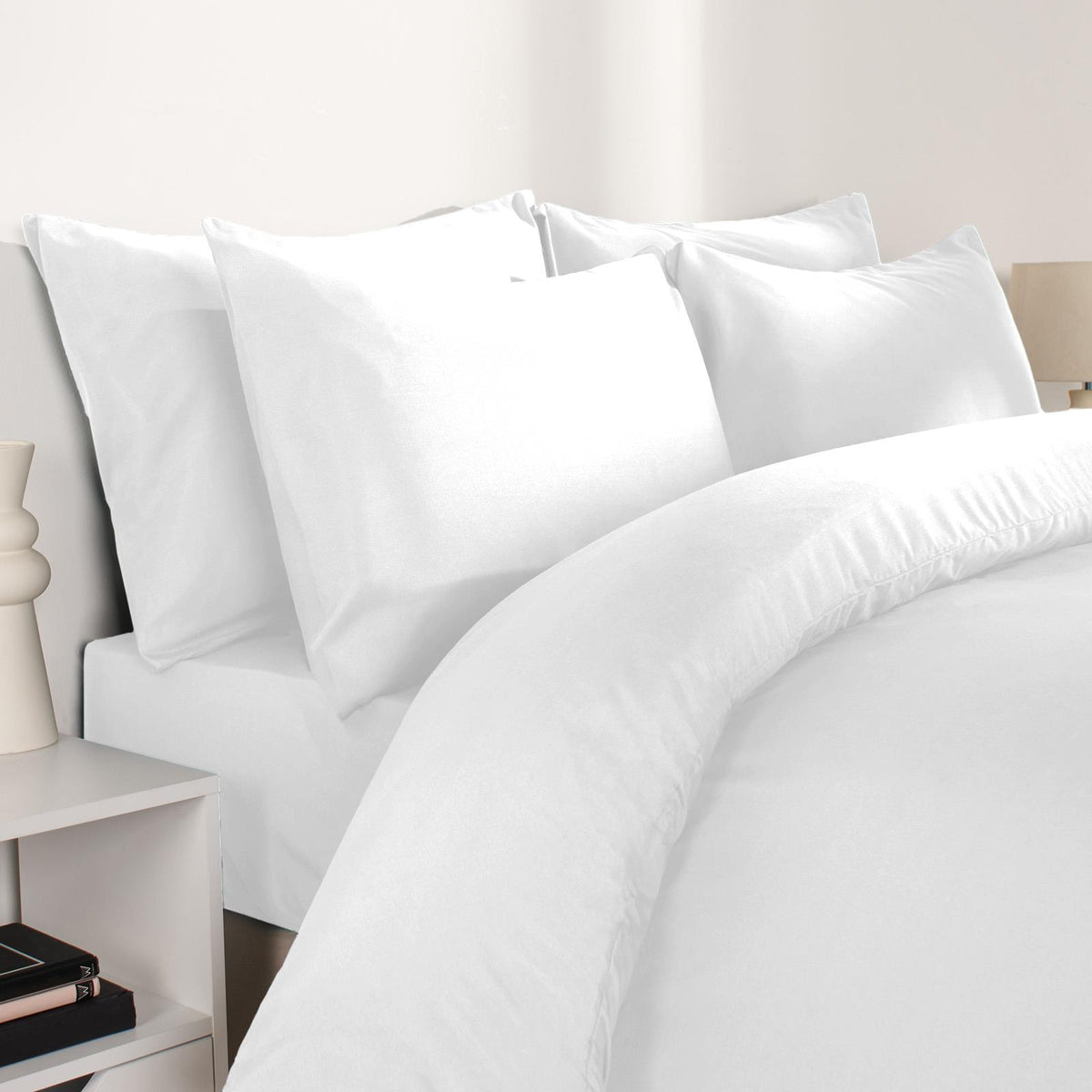 OHS Microfibre Housewife Pillowcases Set 2 Pack Wrinkle Resistant Pillow Covers
