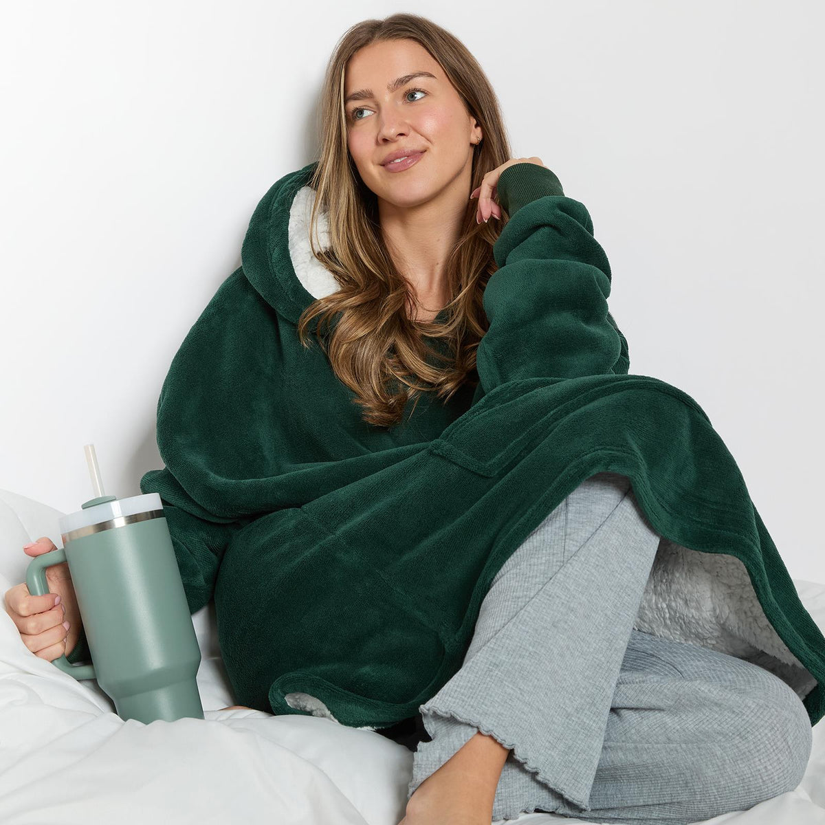 OHS Hoodie Blanket Oversized Ultra Plush Sherpa Giant Big Hooded Sweatshirt