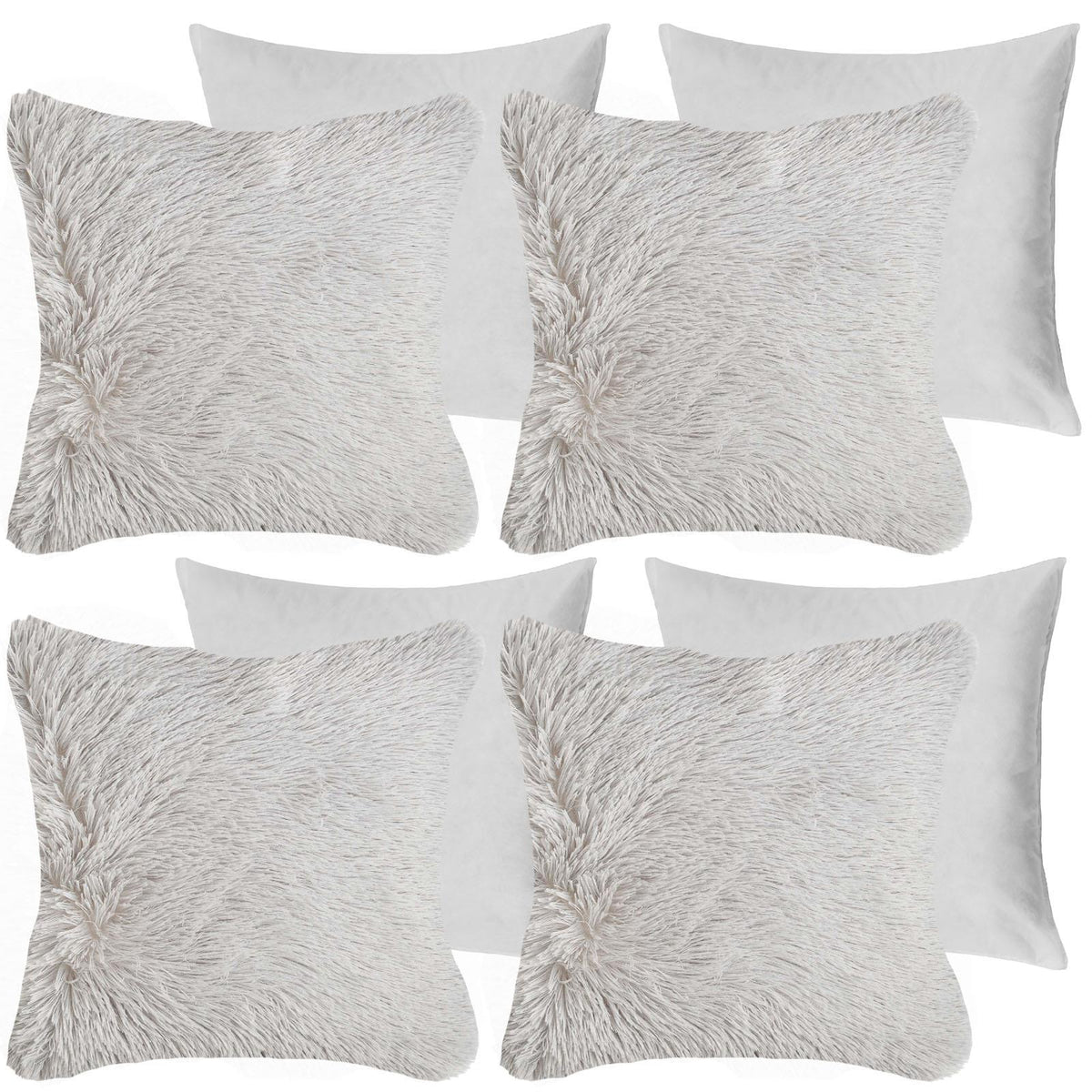 OHS Fluffy Cushion Covers 2 Pack Soft Fleece Square Pillowcases Home Decor