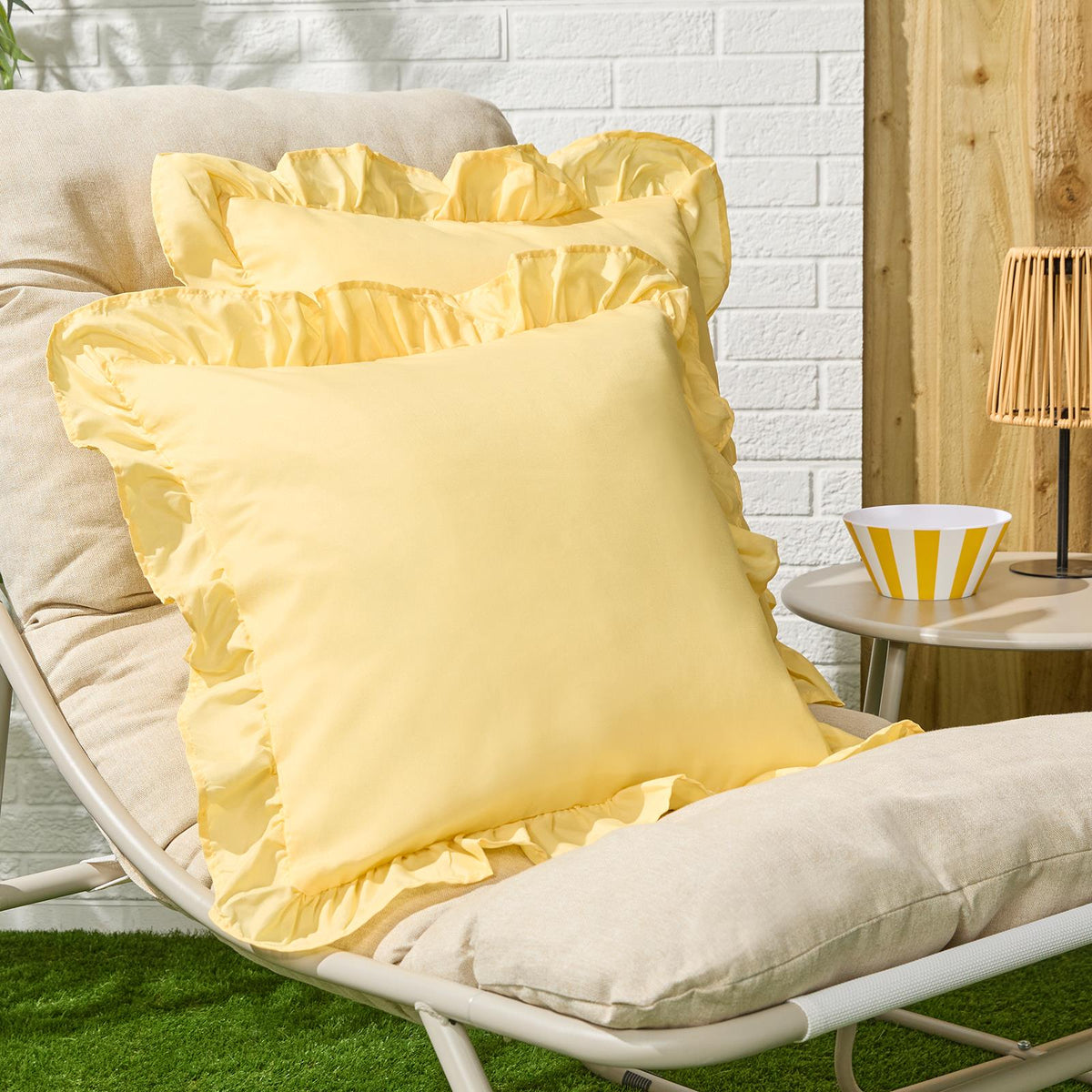 OHS Frill Cushion Covers Faux Linen Soft Square Pillowcases Home Decor Multipack