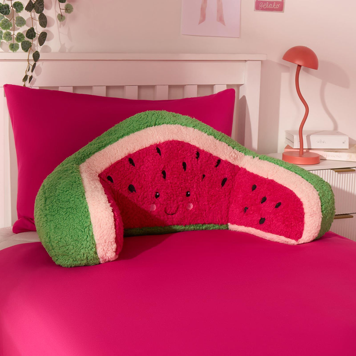 OHS Character Cuddle Cushion Soft Fleece Reading Pillow with Arms Bed Chair