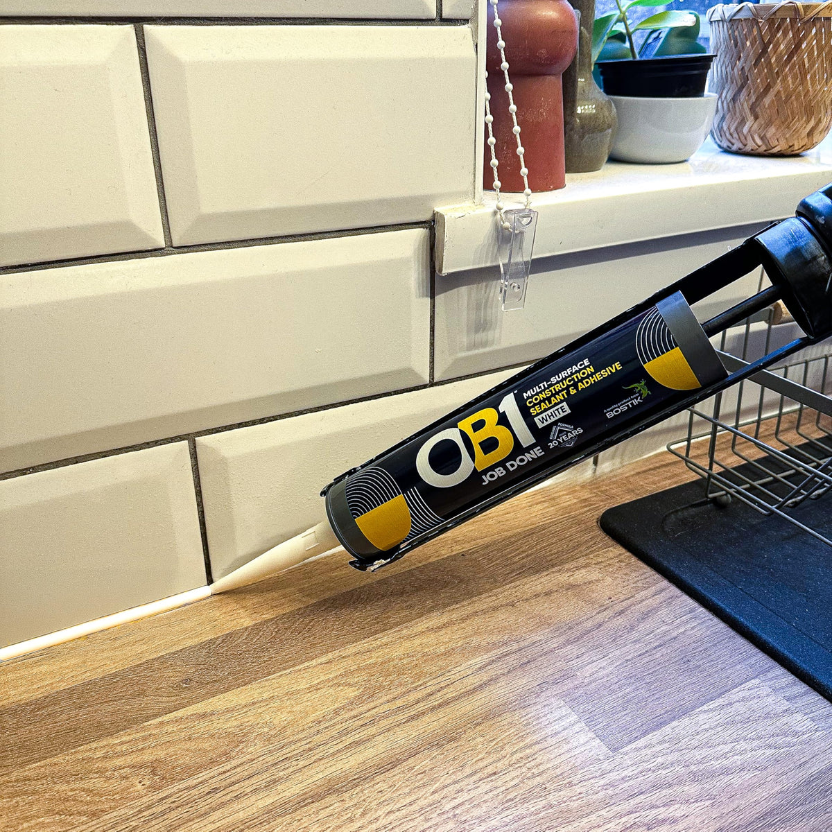 OB1 Clear Multi-Surface Construction Sealant & Adhesive, 290ml 2in1 formula