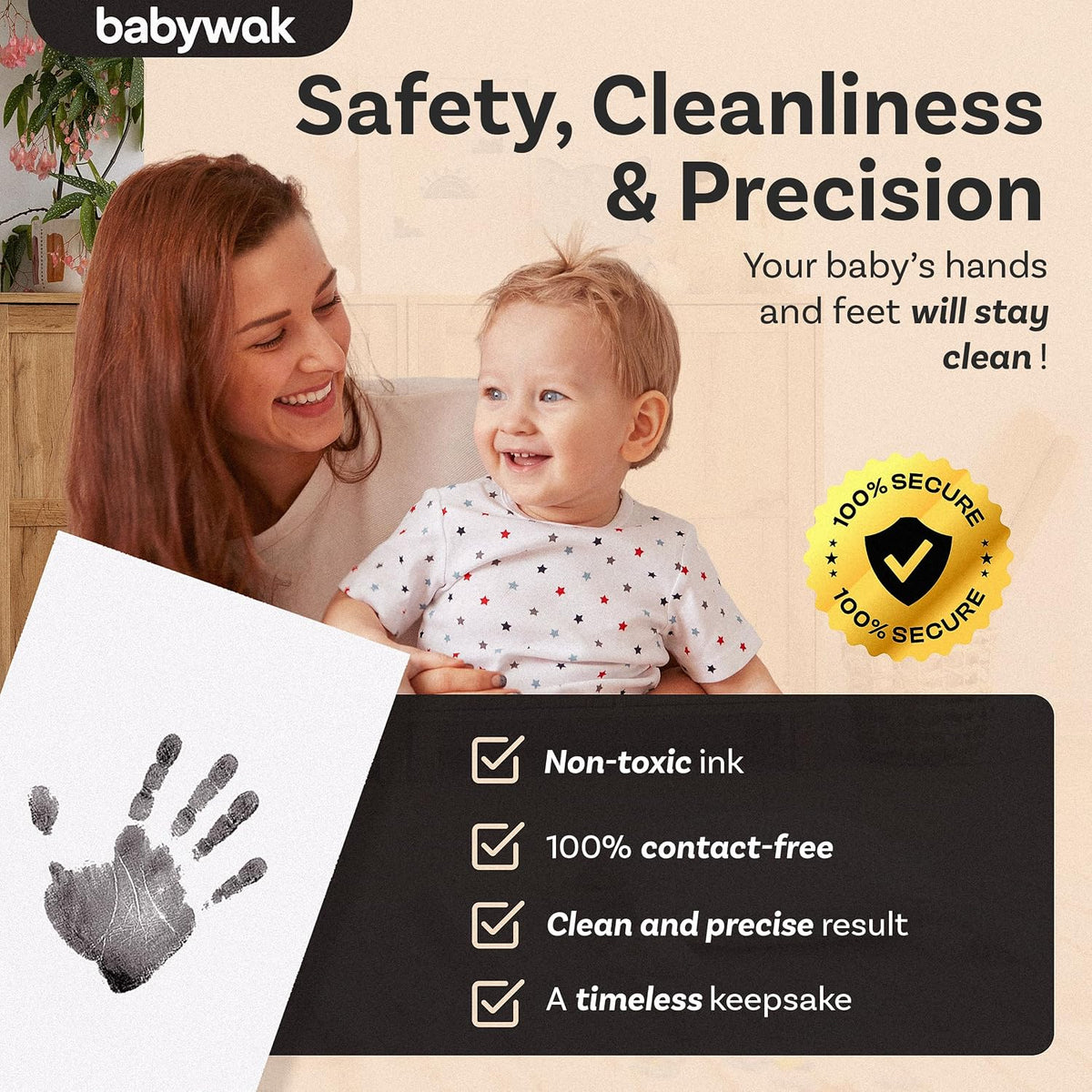 Baby Hand and Footprint Kit – Inkless Ink Pad for Newborn, Baby Shower Gift