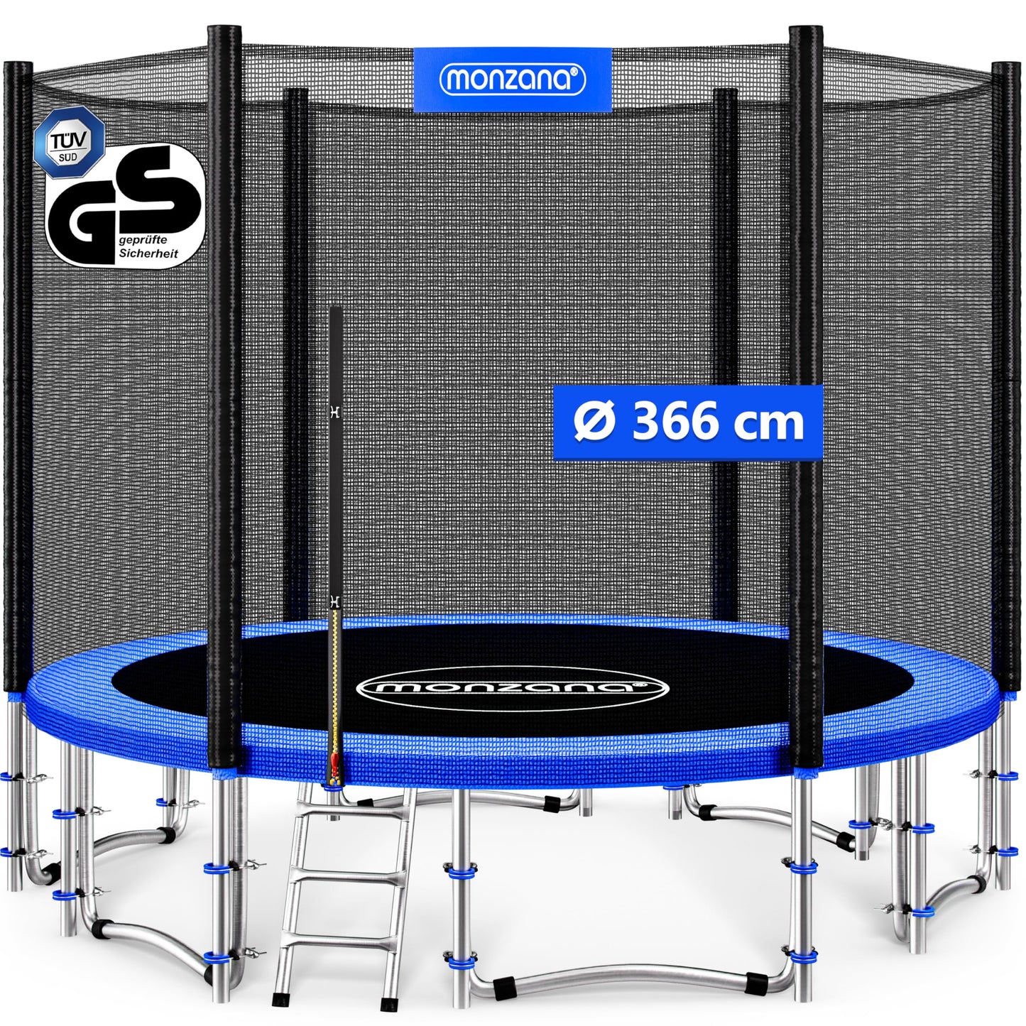 MONZANA® 6ft/8ft/10ft/12ft/14ft Trampoline Outdoor Set with Safety Net Ladder Heavy Duty Frame Cover Spring Tool for Kids Adults Garden Fitness Play Equipment Trampoline