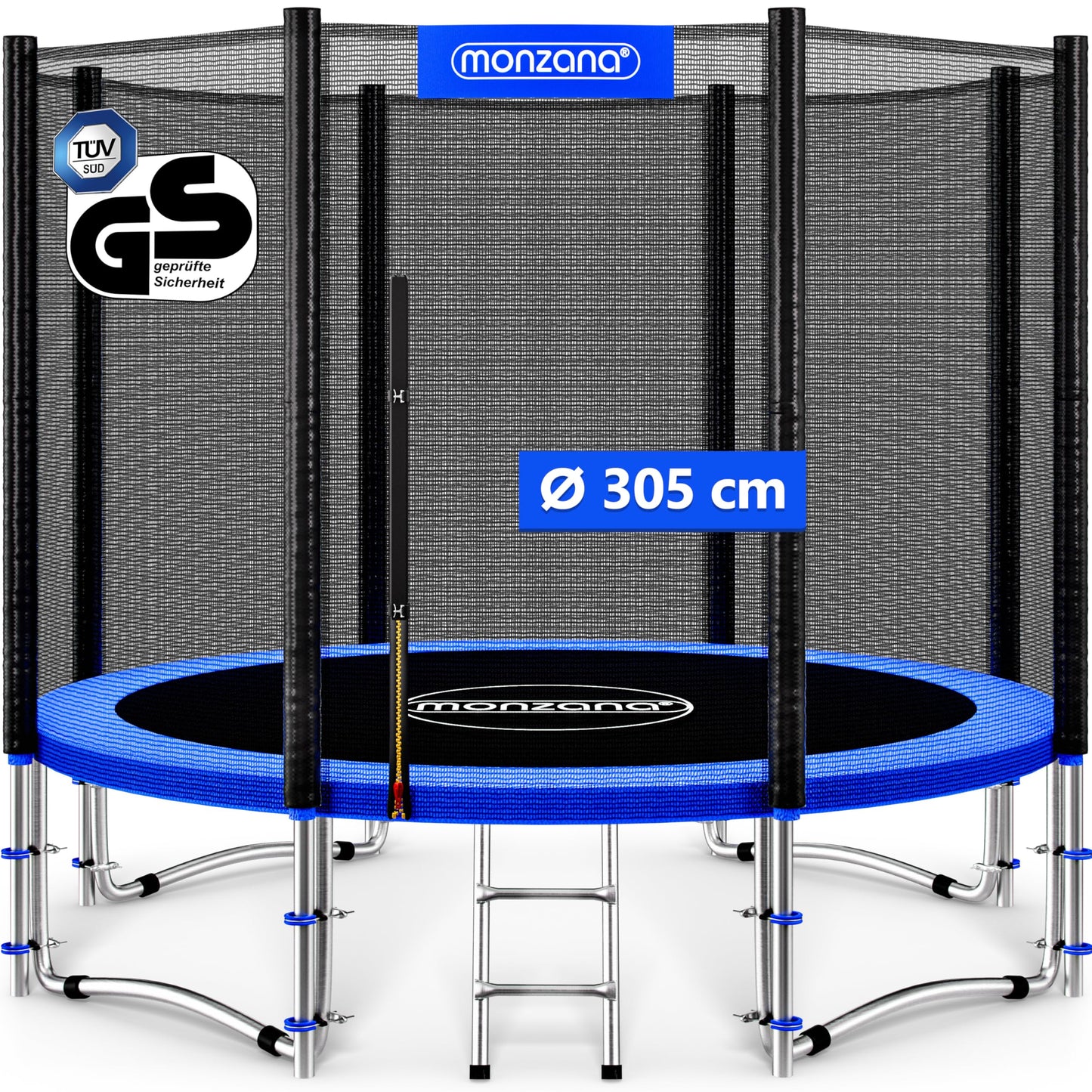 MONZANA® 6ft/8ft/10ft/12ft/14ft Trampoline Outdoor Set with Safety Net Ladder Heavy Duty Frame Cover Spring Tool for Kids Adults Garden Fitness Play Equipment Trampoline