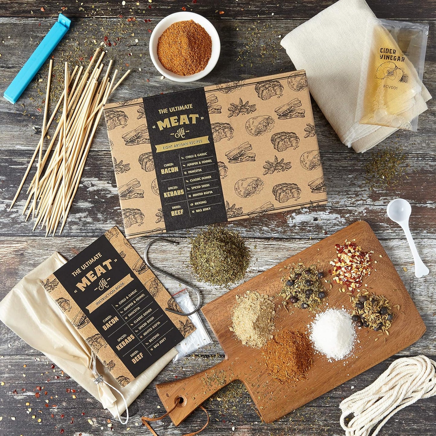 Ultimate Meat Kit - 8 Meat - Make your own Bacon, Biltong, Jerky, Doner Kebabs, Shish Kebabs, Kofte Kebabs and Pancetta