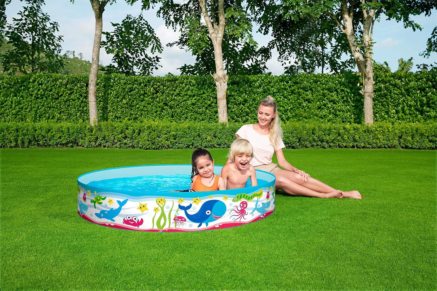 Bestway Sea Creature Kids Paddling Pool — 48 inch Round, 219 Litres | Toddlers & Children