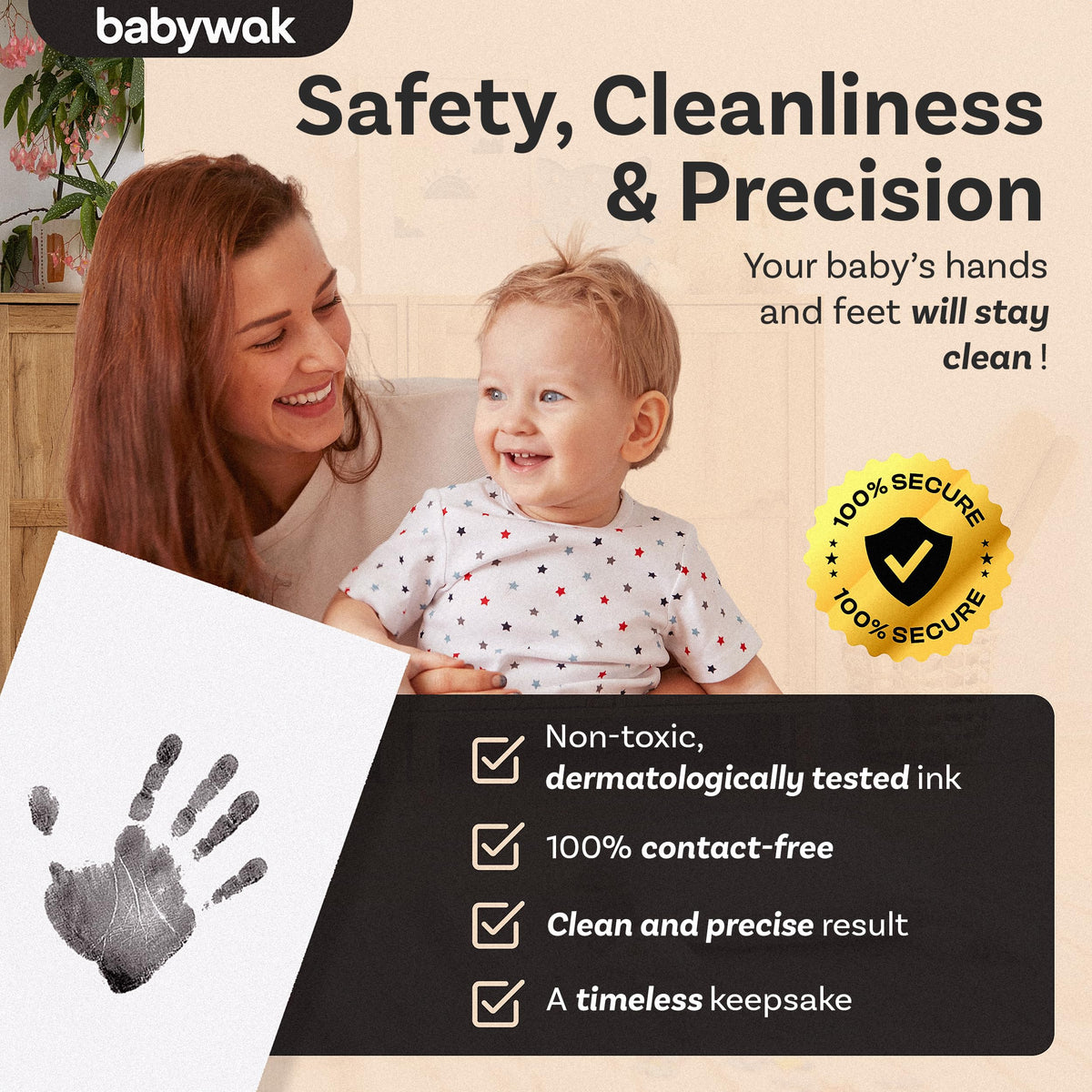 Baby Hand and Footprint Kit – Inkless Ink Pad for Newborn, Baby Shower Gift