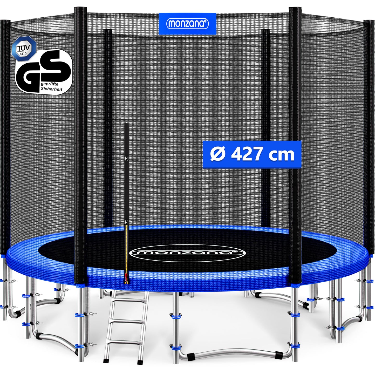 MONZANA® 6ft/8ft/10ft/12ft/14ft Trampoline Outdoor Set with Safety Net Ladder Heavy Duty Frame Cover Spring Tool for Kids Adults Garden Fitness Play Equipment Trampoline