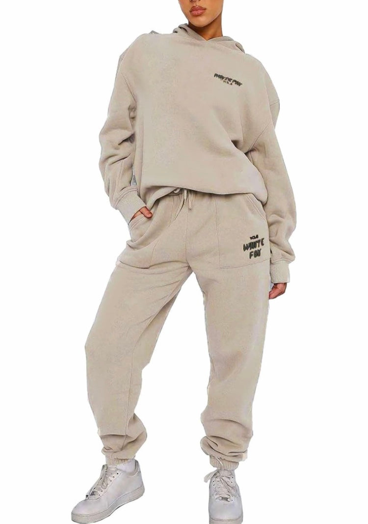 White Fox Tracksuit Womens Full Set 2 Piece Outfits Lounge Wear Sets