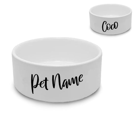 Personalised Small Pet Bowl with Slanted Name Image 1