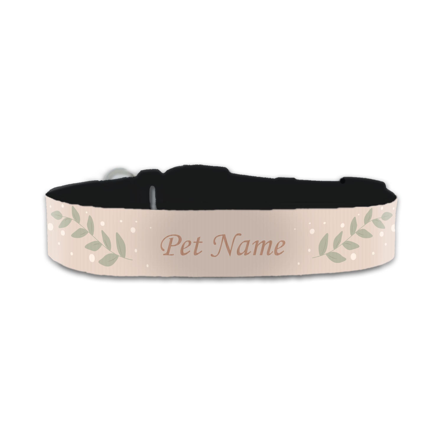 Personalised Small Dog Collar with Botanical Background Image 1