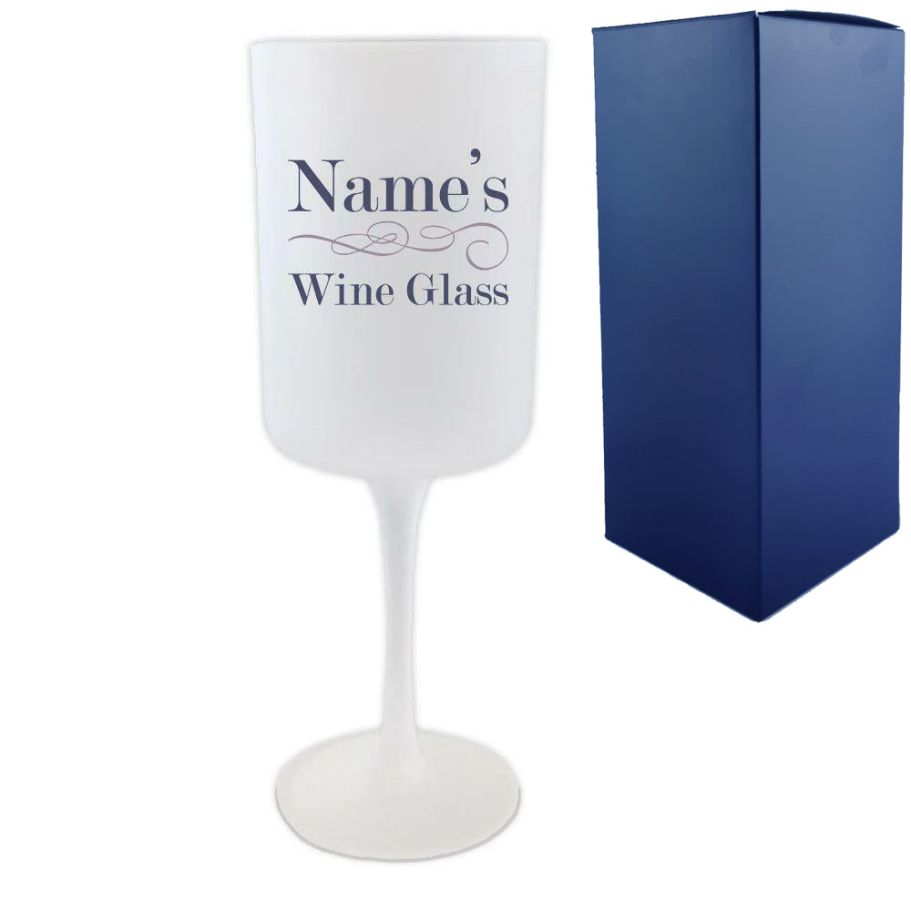 Personalised Frosted Wine Glass with Name's Wine Glass Design Image 2