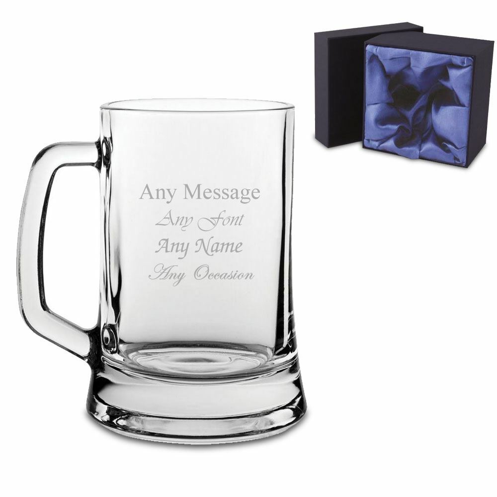 Engraved Tankard Beer Mug Stein with Premium Satin Lined Gift Box Image 1