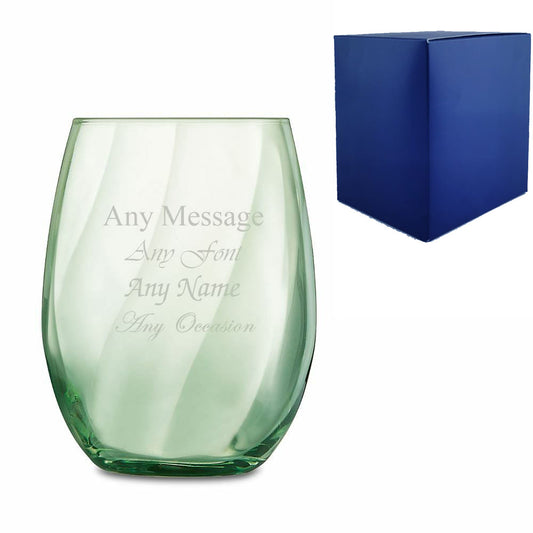 Engraved Green Arpege Tumbler Cocktail Glass Image 1