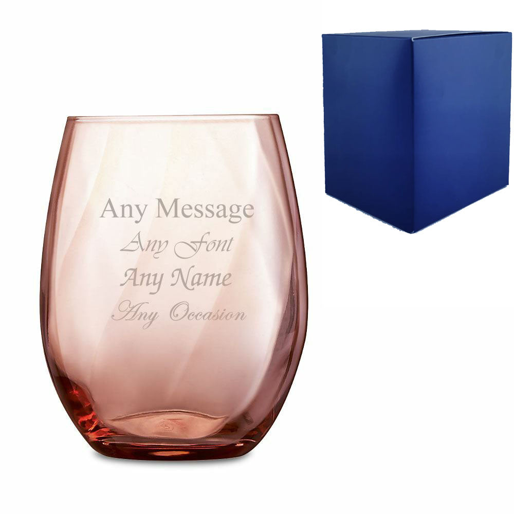 Engraved Pink Arpege Tumbler Cocktail Glass Image 2