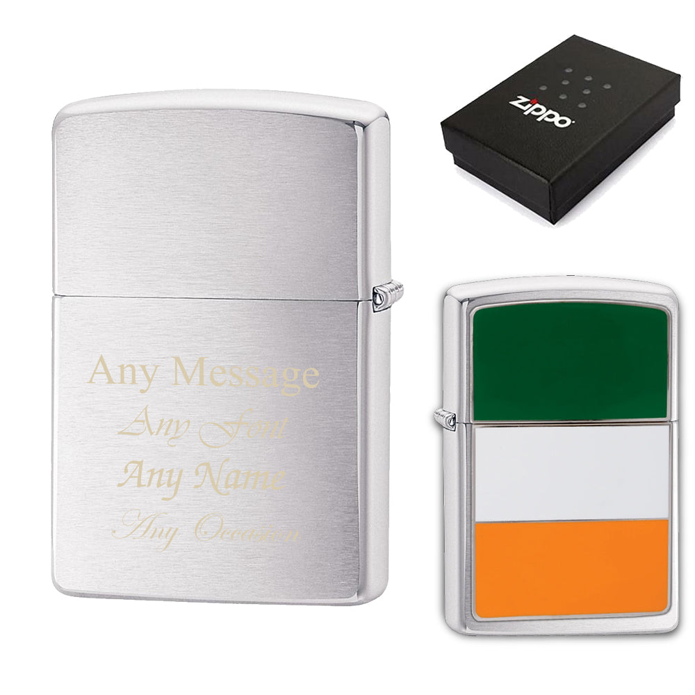 Engraved Ireland Flag Official Zippo Windproof Lighter Image 2