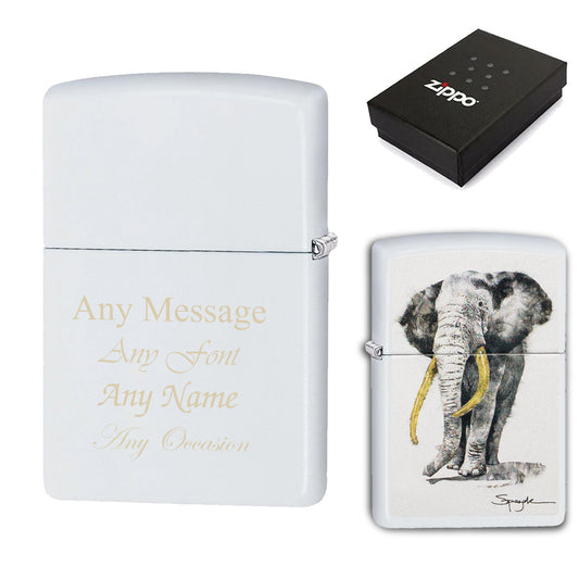 Engraved Elephant Official Zippo Windproof Lighter Image 1