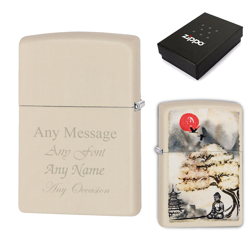 Engraved Bonsai Buddha Official Zippo Windproof Lighter Image 2