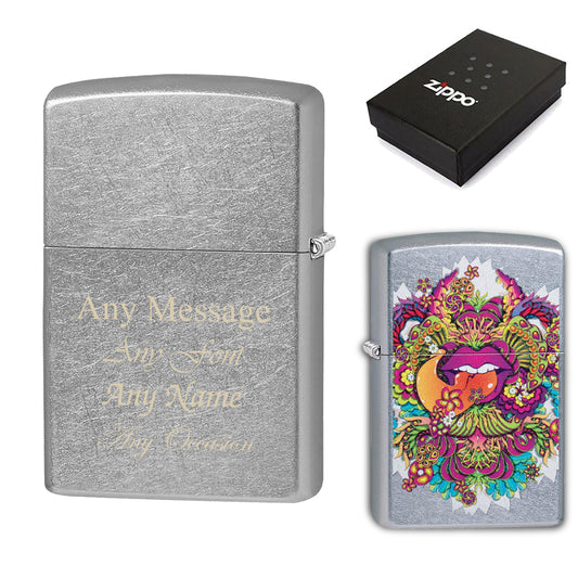 Engraved Psychedelic Lip Official Zippo Windproof Lighter Image 1