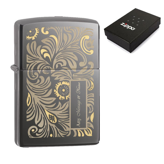 Engraved Black Venetian Official Zippo Windproof Lighter Image 1