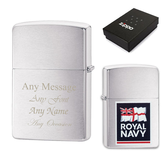 Engraved Royal Navy Official Zippo Windproof Lighter Image 1