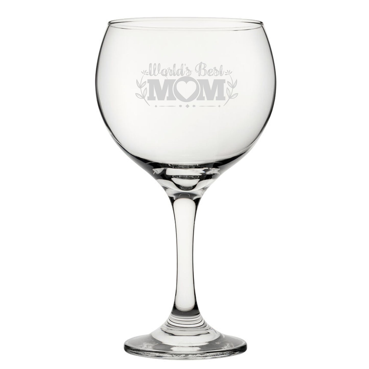 World's Best Mum - Engraved Novelty Gin Balloon Cocktail Glass Image 2