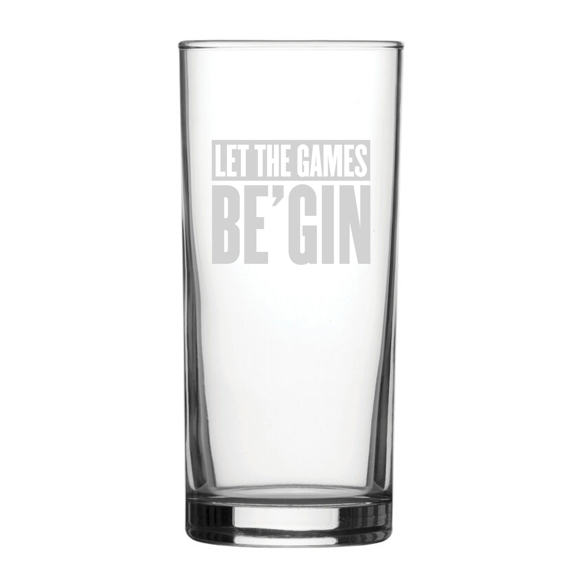 Let The Games Be'Gin - Engraved Novelty Hiball Glass Image 2