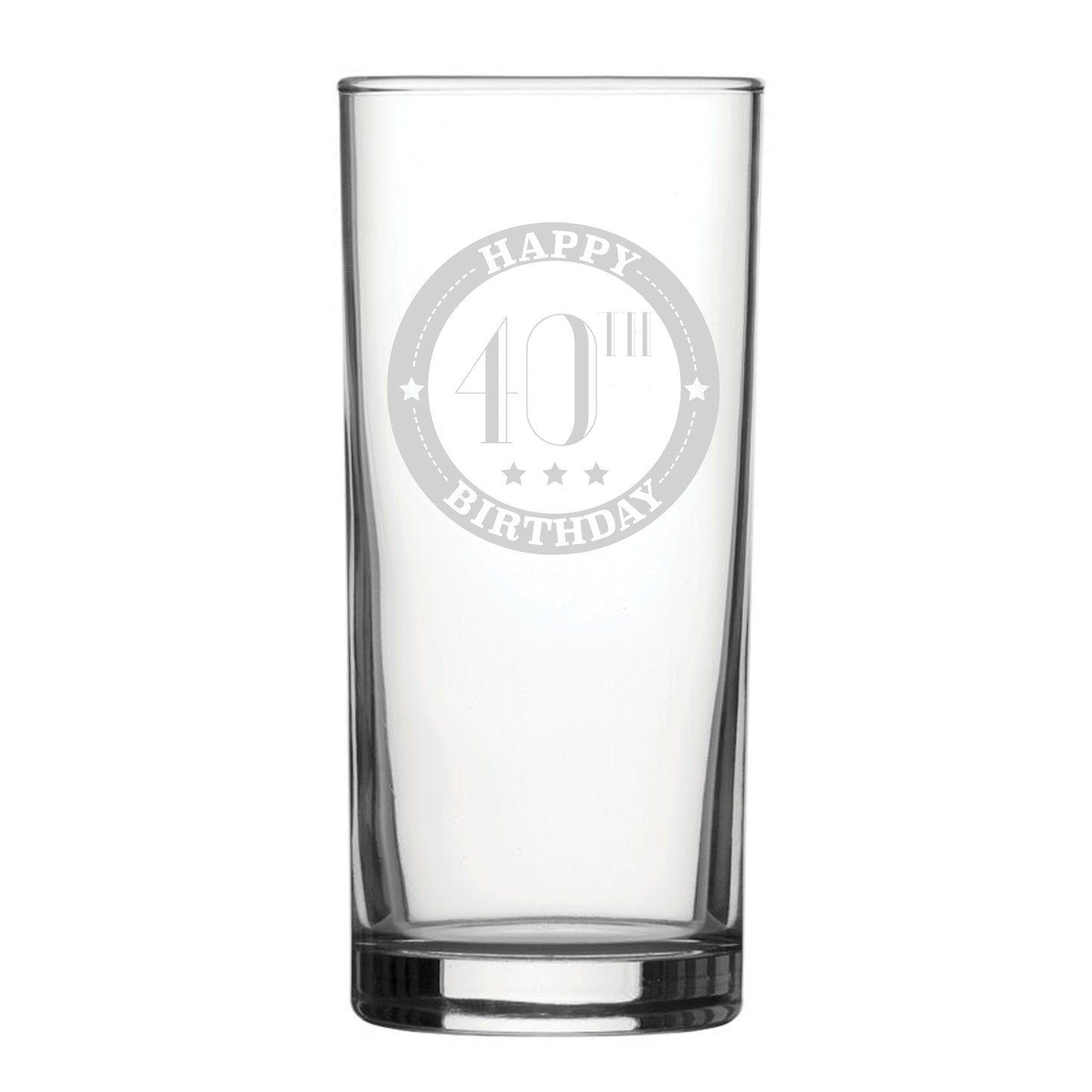 Happy 40th Birthday - Engraved Novelty Hiball Glass Image 2