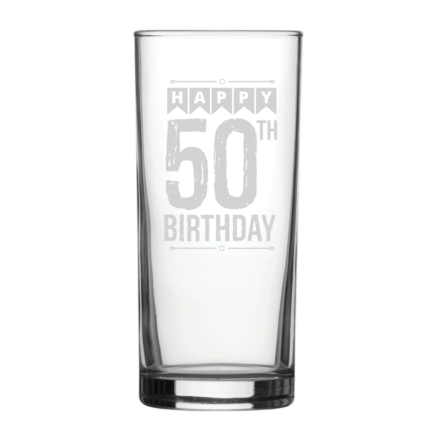 Happy 50th Birthday - Engraved Novelty Hiball Glass Image 2