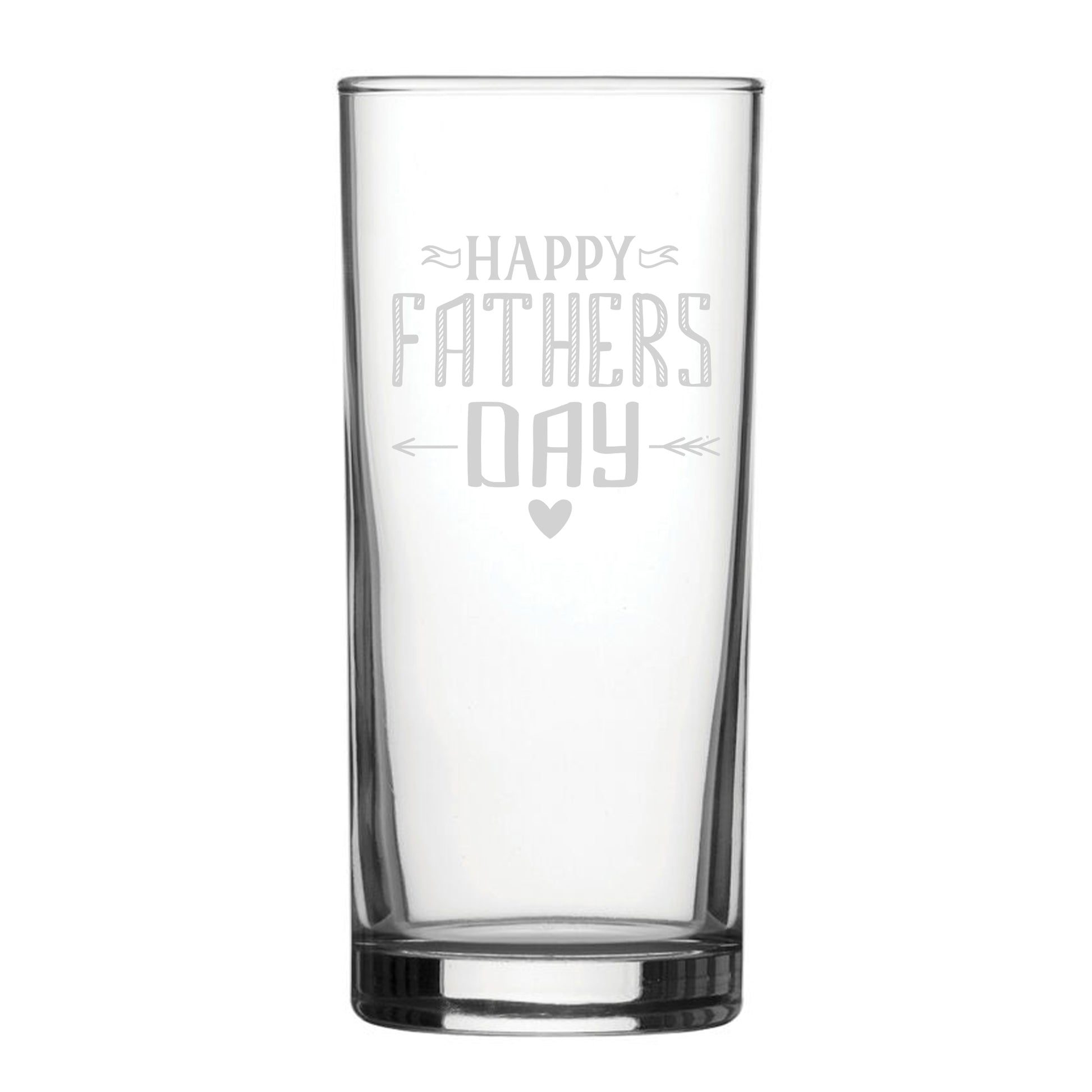 Happy Fathers Day Arrow Design - Engraved Novelty Hiball Glass Image 2