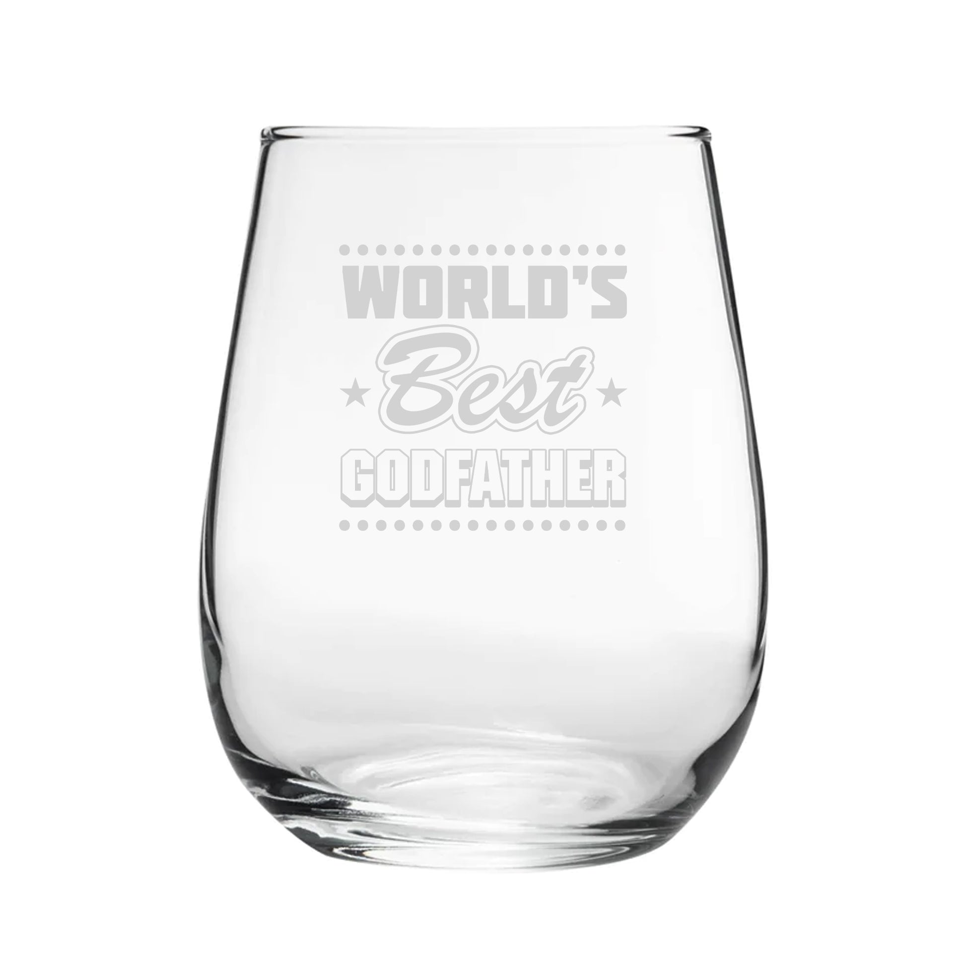 World's Best Godfather - Engraved Novelty Stemless Wine Gin Tumbler Image 2