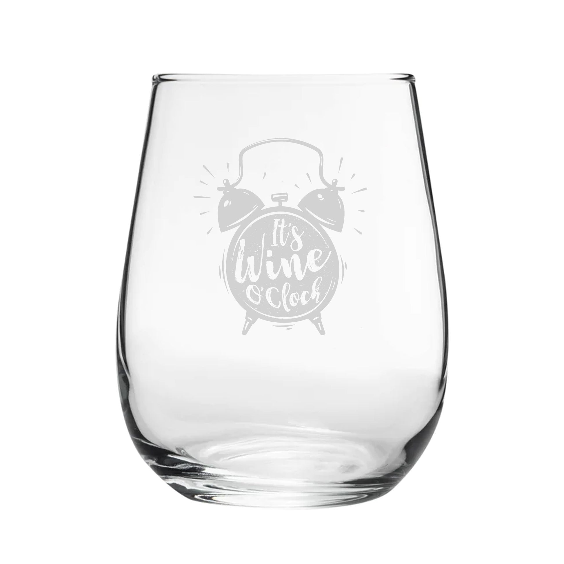 It's Wine O'Clock - Engraved Novelty Stemless Wine Tumbler Image 2