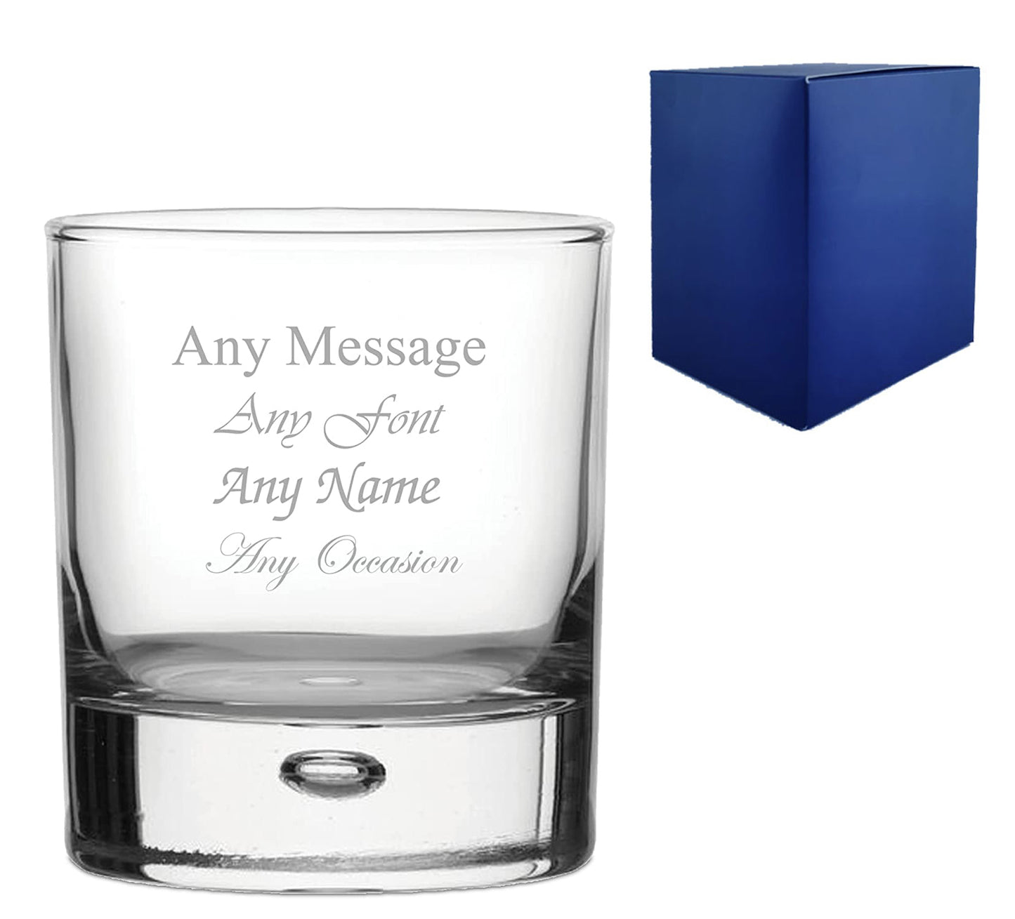 Engraved 330ml Bubble Base Whisky Tumbler With Gift Box Image 2