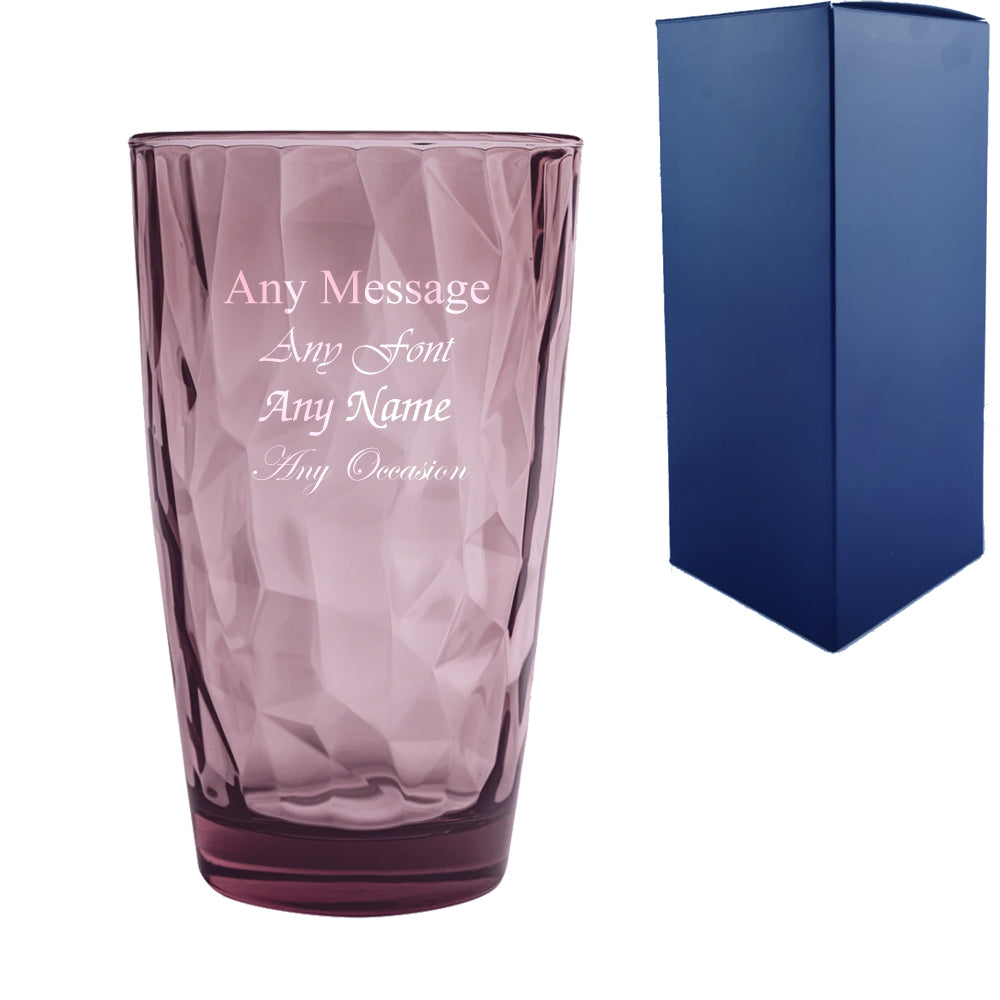 Engraved 470ml Purple Diamond Hiball Tumbler With Gift Box Image 1