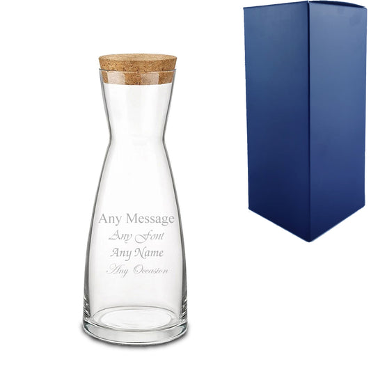 Engraved 285ml Ypsilon Carafe with Cork Lid Image 1