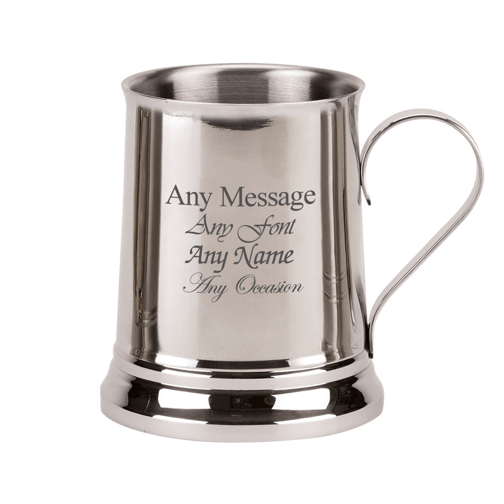 Engraved 16oz Stainless Steel Tankard Image 2