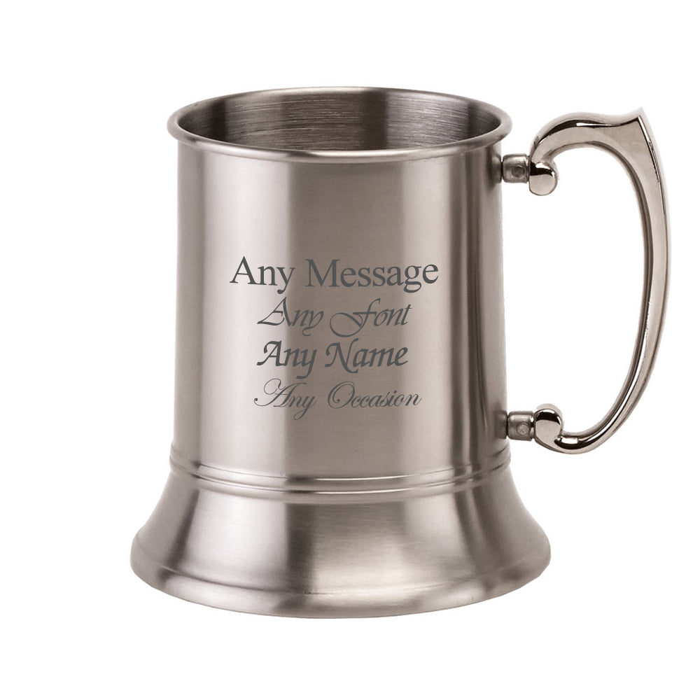 Engraved 20oz Pint Satin Stainless Steel Tankard Image 2