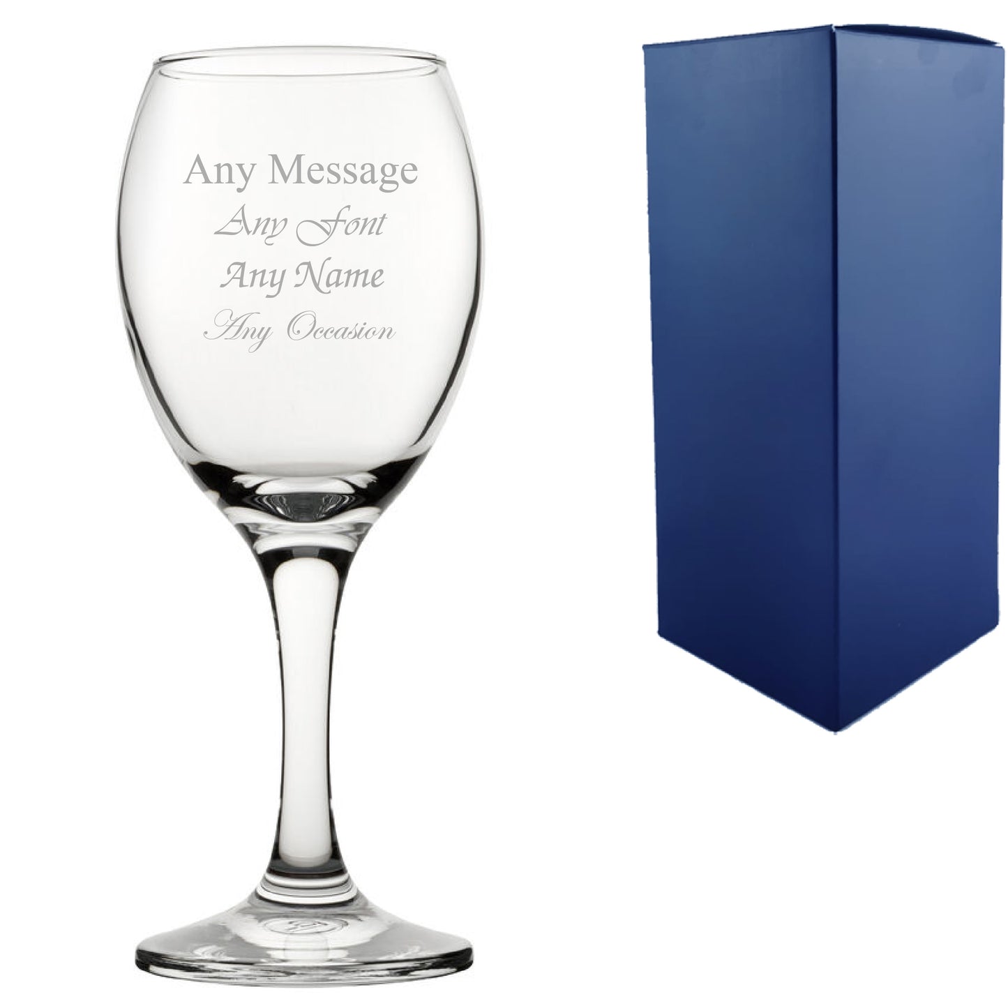 Engraved 11oz/325ml Pure Wine Glass, Any Message for Any Occasion Image 1