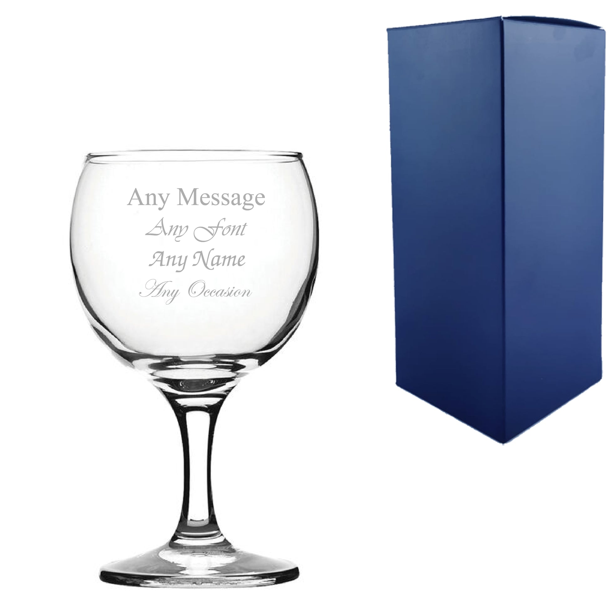 Engraved 8.7oz/258ml Paris Modern Wine Glass, Any Message for Any Occasion Image 1