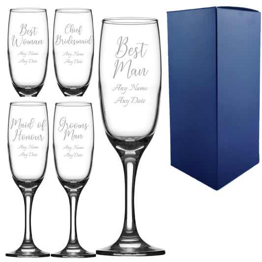 Engraved Wedding Champagne Wedding Guest, Any Text, 7.5oz, Handwritten Font Image 1