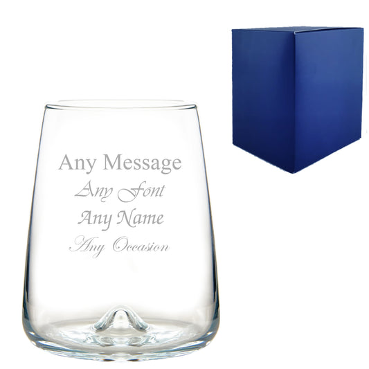 Engraved Terra Tumbler Glass, 19.9oz, Inverted Base, Any Message Image 1