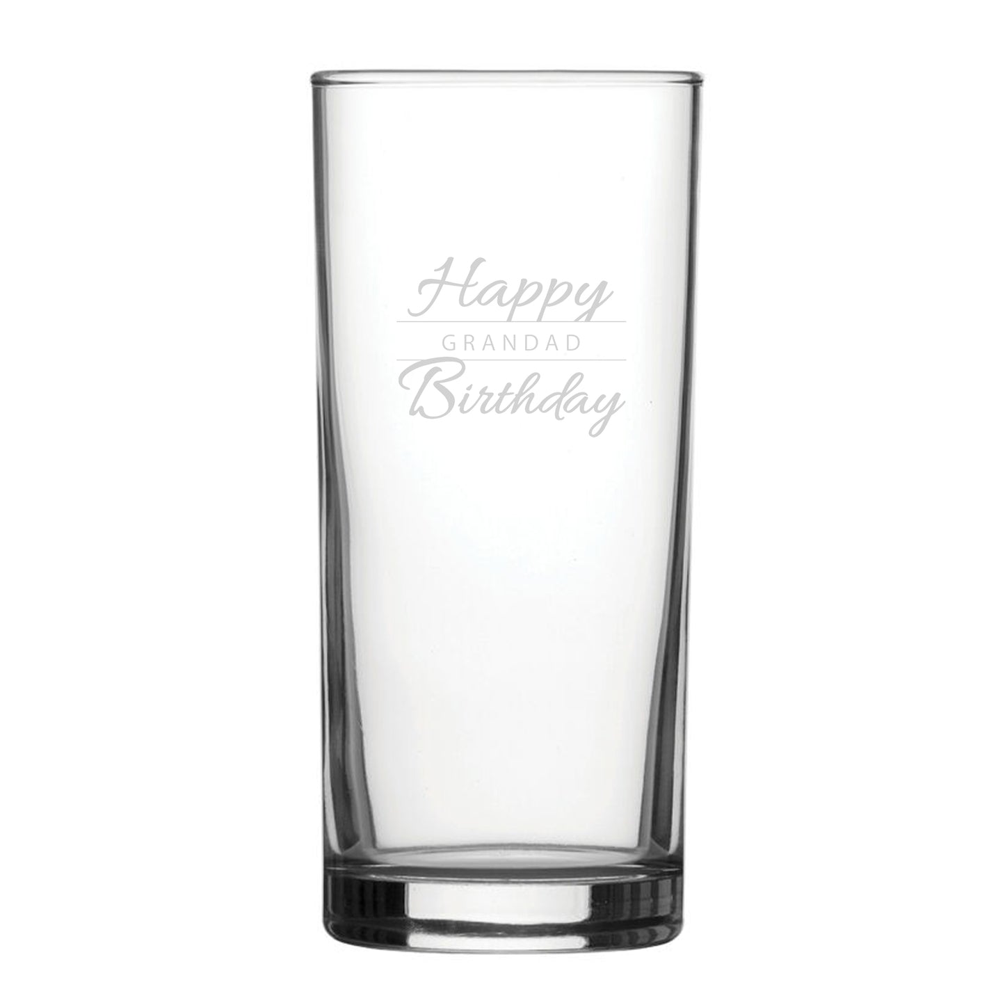 Happy Birthday Grandad Modern Design - Engraved Novelty Hiball Glass Image 2