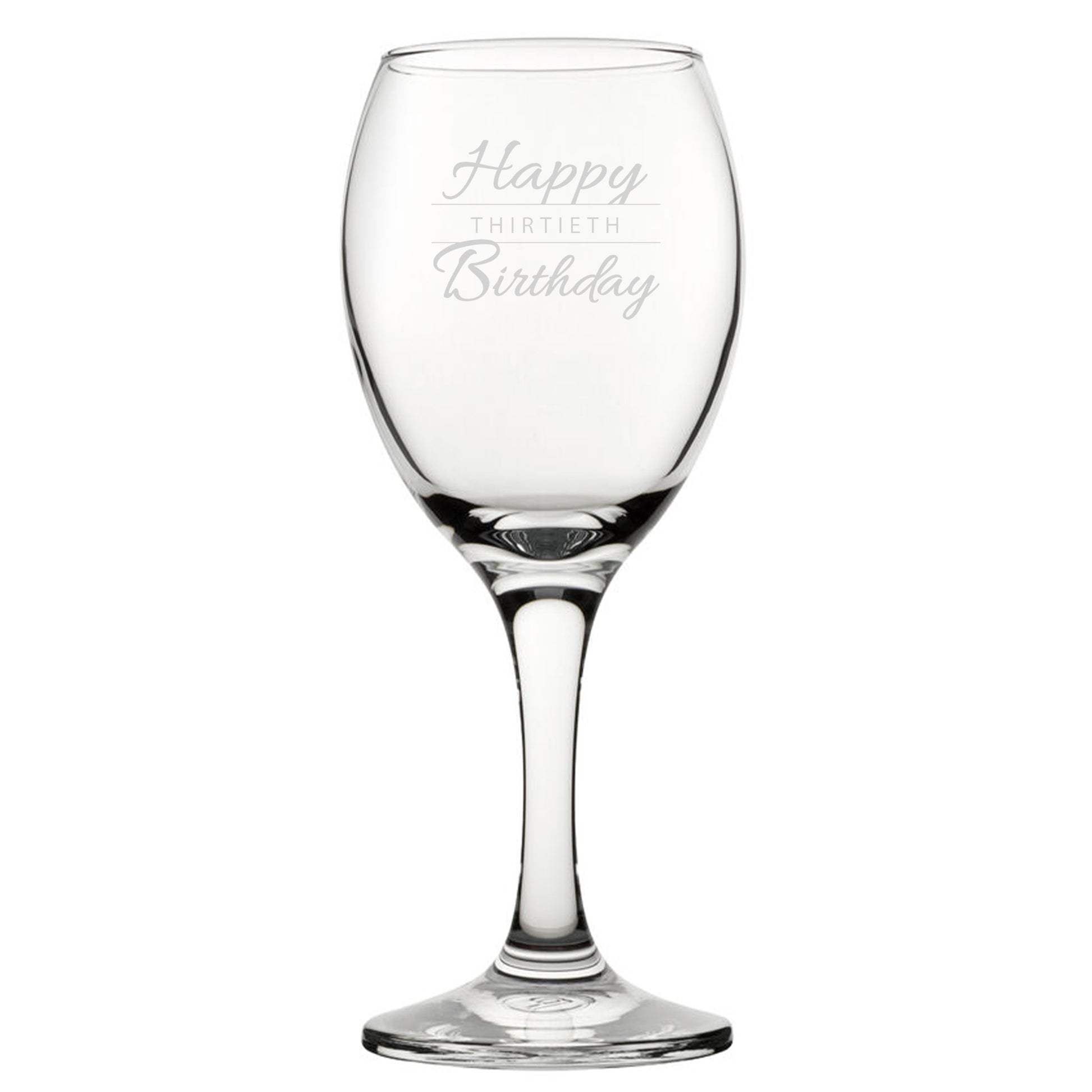 Happy 30th Birthday Modern Design - Engraved Novelty Wine Glass Image 2