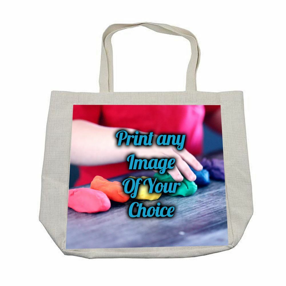 Personalised Printed Linen tote bag - 48 x 38cm Image 1