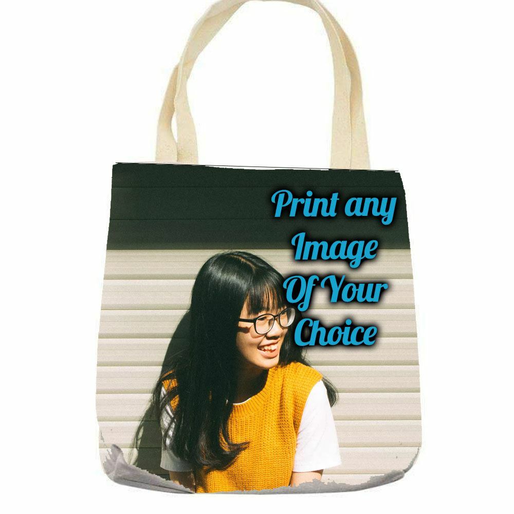 Personalised Printed Linen tote bag - 39 x 36 cm Image 1