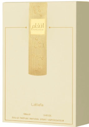 Angham by Lattafa 100ml – Unisex fragrance featuring Mandarin, Ginger, Praline, Cacao, Musk, Amber & Vanilla