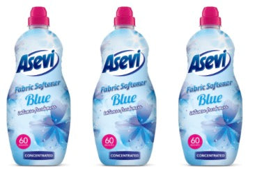 Asevi Fabric Softener Blue Intense freshness 1380ML, 60 washes - Pack of 3